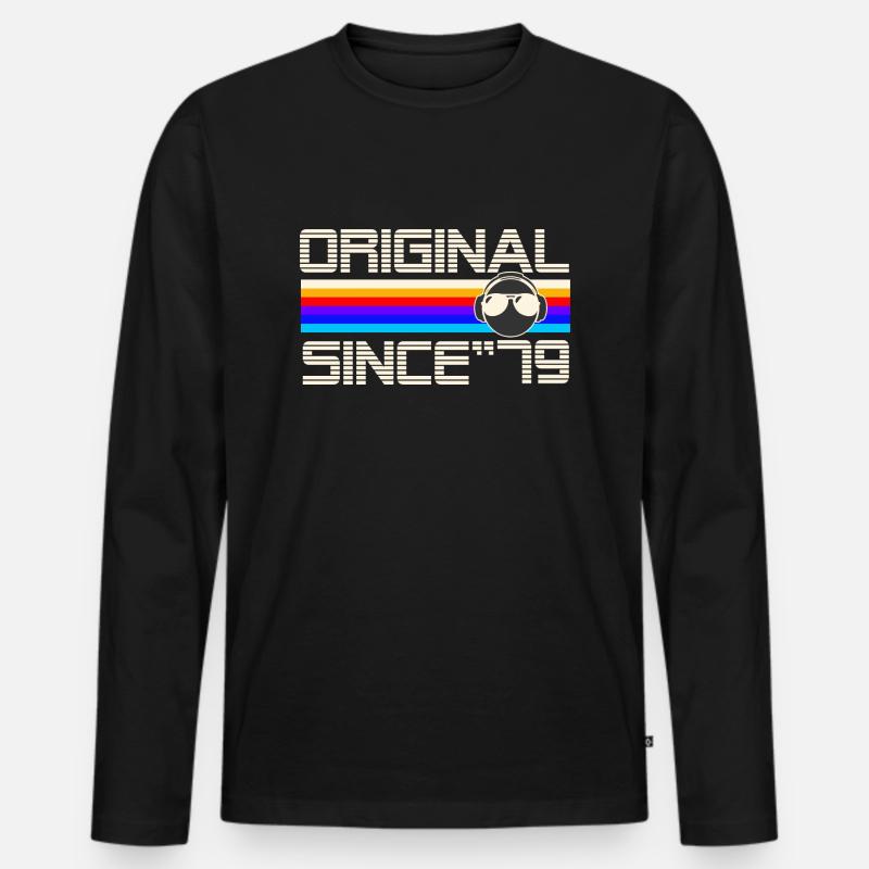 Seit 79 - Männer Premium Bio Langarmshirt - Schwarz