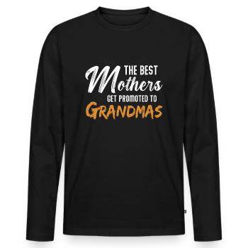 Les meilleures mères sont promues grands-mères - T-shirt manches longues Premium bio Homme - noir - Devant - Nico (187cm)