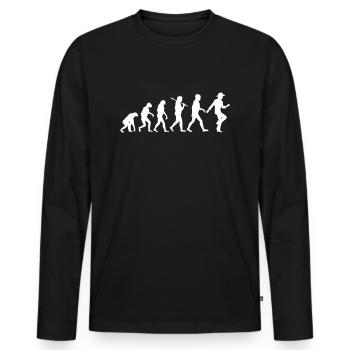 Evolution Linedance Männer - Männer Premium Bio Langarmshirt - Schwarz - Vorne - Nico (187cm)