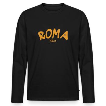 Rome - Rome - Italie - Italie - Italie - T-shirt manches longues Premium bio Homme - noir - Devant - Nico (187cm)