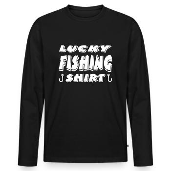 Angling - Men's Premium Organic Long Sleeve Shirt - black - Front - Nico (187cm)