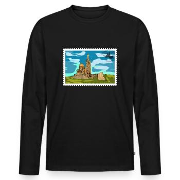 Contemporary Watercolor Art Signed - Men's Premium Organic Long Sleeve Shirt - black - Front - Nico (187cm)
