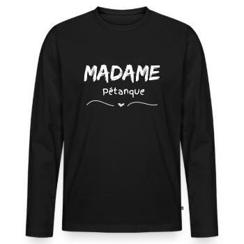 Madame Pétanque - Men's Premium Organic Long Sleeve Shirt - black - Front - Nico (187cm)
