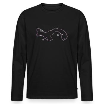 Panama - Männer Premium Bio Langarmshirt - Schwarz - Vorne - Nico (187cm)
