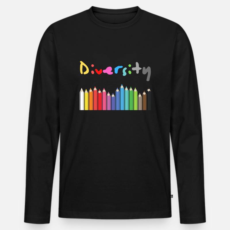 Diversity Geschenk und Geschenkidee - Männer Premium Bio Langarmshirt - Schwarz