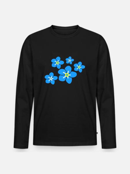 Forget me not flower2 - Men's Premium Organic Long Sleeve Shirt - black