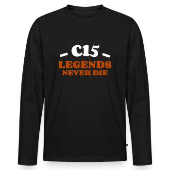 C15 legends never die - T-shirt manches longues Premium bio Homme - noir - Devant - Nico (187cm)
