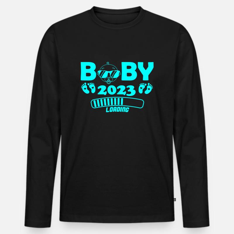 Baby 2023 Loading - Männer Premium Bio Langarmshirt - Schwarz