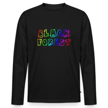 Schwarzwald | Gebirge | Wandern | Urlaub - Männer Premium Bio Langarmshirt - Schwarz - Vorne - Nico (187cm)
