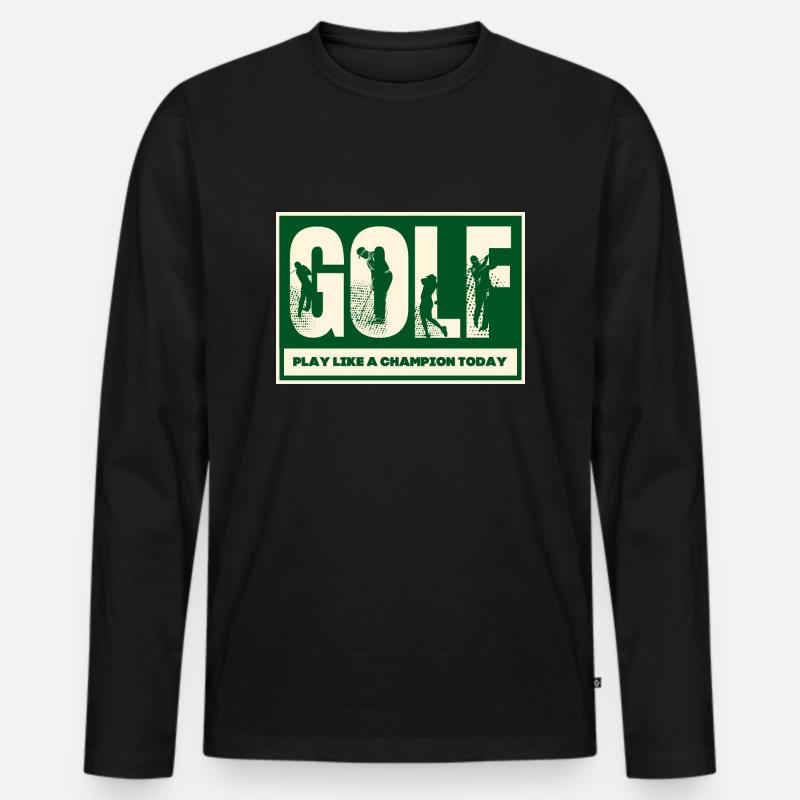 Golf Love - Männer Premium Bio Langarmshirt - Schwarz