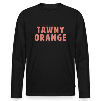 Tawny Orange - Männer Premium Bio Langarmshirt - Schwarz - Vorne - Nico (187cm)
