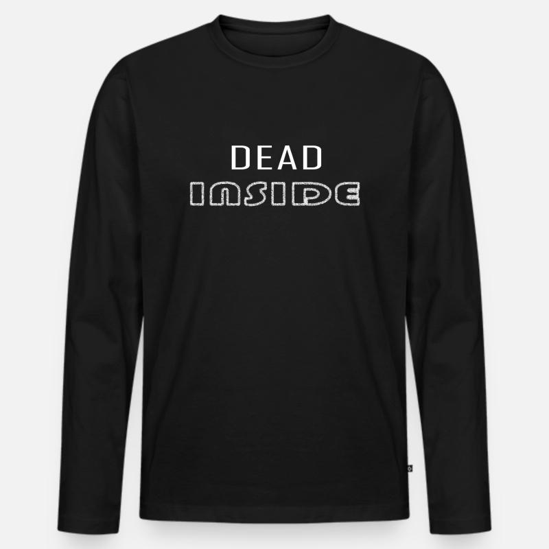 Dead Inside - Männer Premium Bio Langarmshirt - Schwarz