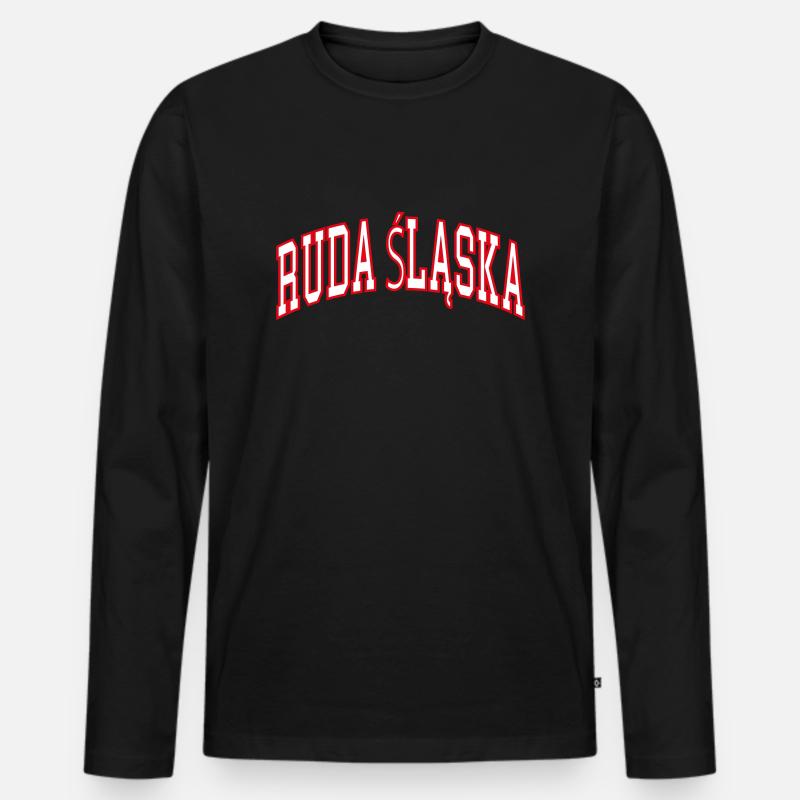 Ruda Śląska - Männer Premium Bio Langarmshirt - Schwarz