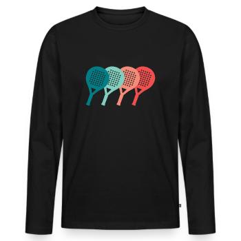 Padel Tennis Padel Player Vintage Padel - Men's Premium Organic Long Sleeve Shirt - black - Front - Nico (187cm)