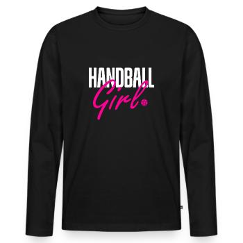 Joueur de handball Handball filles Handball Joueur - T-shirt manches longues Premium bio Homme - noir - Devant - Nico (187cm)