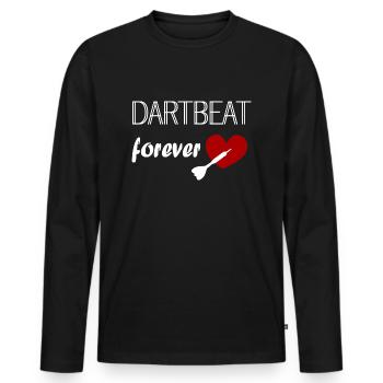 Dart heartbeat forever - Men's Premium Organic Long Sleeve Shirt - black - Front - Nico (187cm)