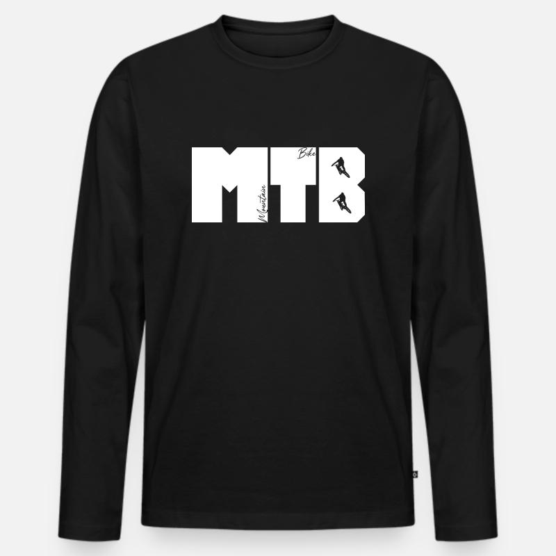 MTB Schriftzug - Männer Premium Bio Langarmshirt - Schwarz