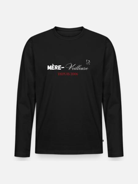 Mère veilleuse depuis 2006 - T-shirt manches longues Premium bio Homme - noir