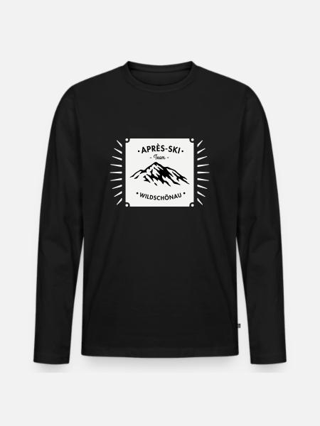 Après-Ski Wildschönau - Men's Premium Organic Long Sleeve Shirt - black