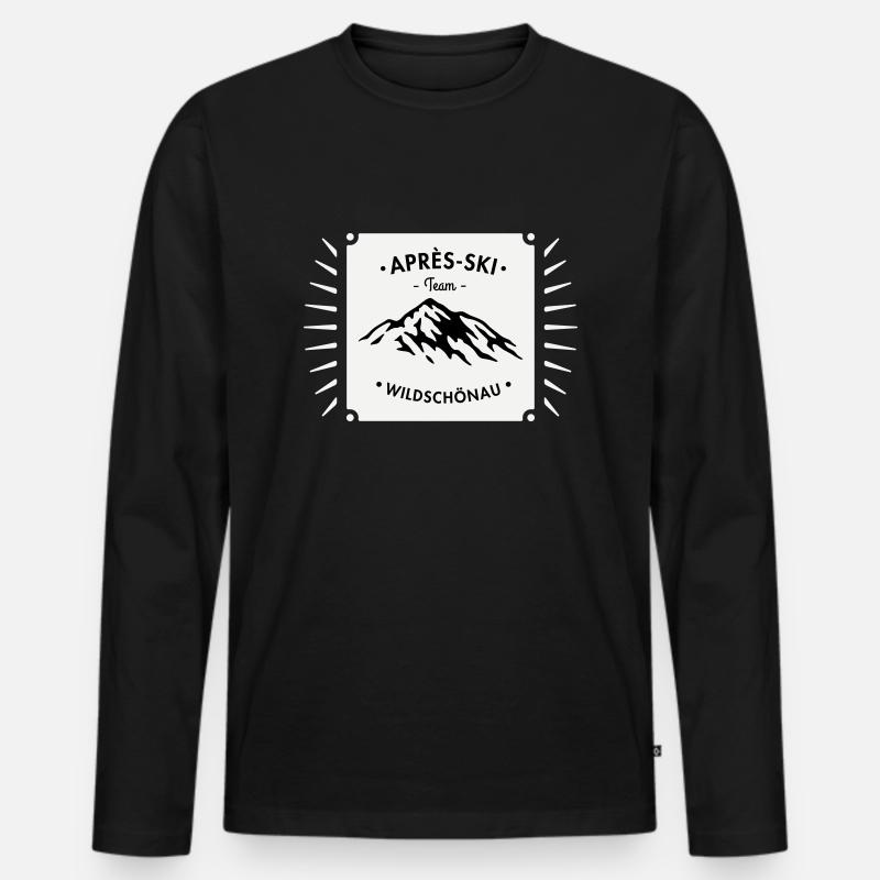 Après-Ski Wildschönau - Männer Premium Bio Langarmshirt - Schwarz