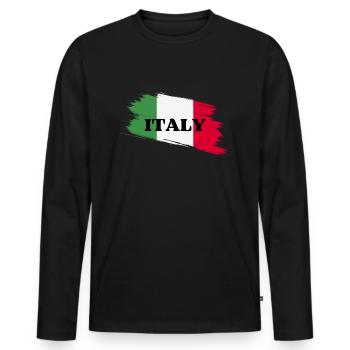 Italy Bella Italia - Männer Premium Bio Langarmshirt - Schwarz - Vorne - Nico (187cm)