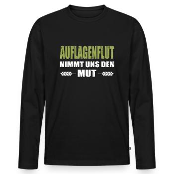 Bauerndemo Landwirt Auflagenflut Nimmt Uns Den Mut - Männer Premium Bio Langarmshirt - Schwarz - Vorne - Nico (187cm)