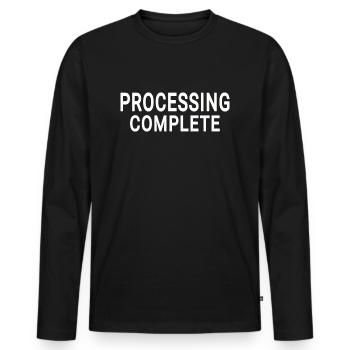 Processing complete - Men's Premium Organic Long Sleeve Shirt - black - Front - Nico (187cm)