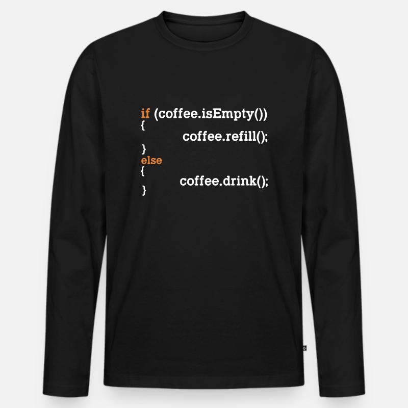 Lustiges Programmierer-Kaffee-Geschenk für Programmierer Männer Premium Bio Langarmshirt