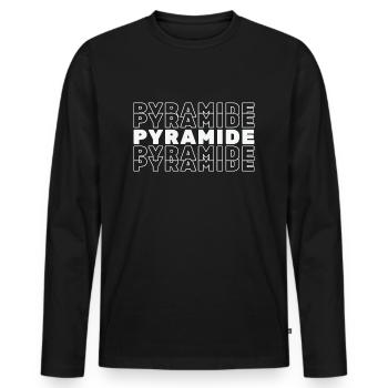 Pyramide - T-shirt manches longues Premium bio Homme - noir - Devant - Nico (187cm)