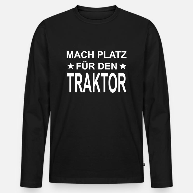 Traktor - Männer Premium Bio Langarmshirt - Schwarz