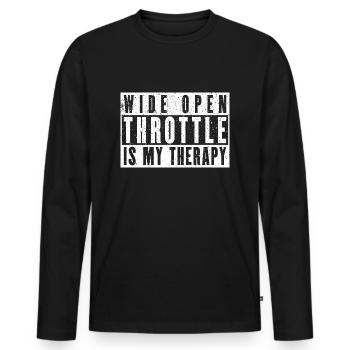 Wide Open Throttle - Therapy for Motorsport Fans - Men's Premium Organic Long Sleeve Shirt - black - Front - Nico (187cm)