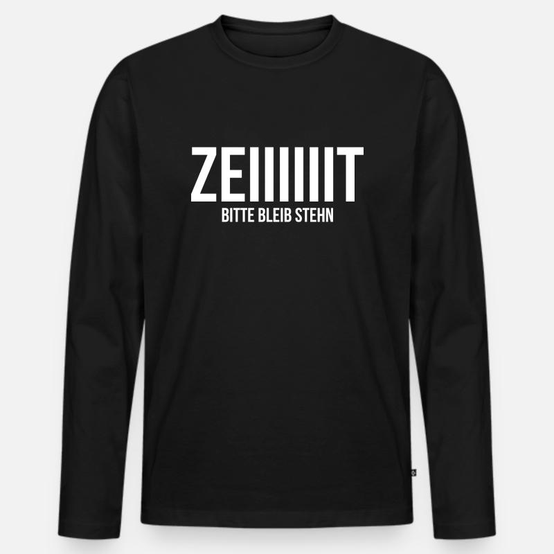 Zeit - Männer Premium Bio Langarmshirt - Schwarz