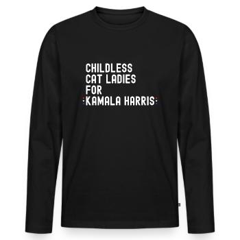 Childless Cat Ladies for Kamala Harris 2024 - - Men's Premium Organic Long Sleeve Shirt - black - Front - Nico (187cm)