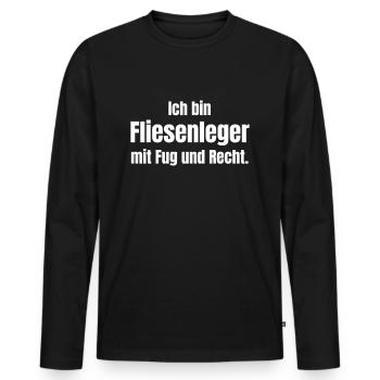 Fliesenleger - Männer Premium Bio Langarmshirt - Schwarz - Vorne - Nico (187cm)