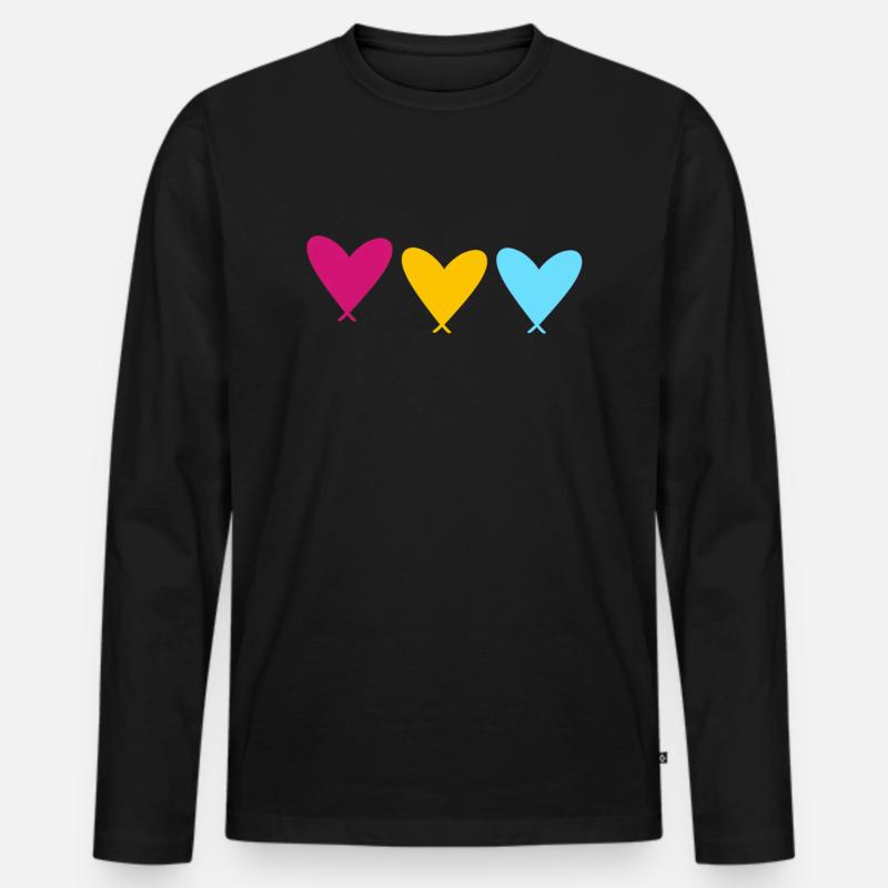 PanHearts - Männer Premium Bio Langarmshirt - Schwarz