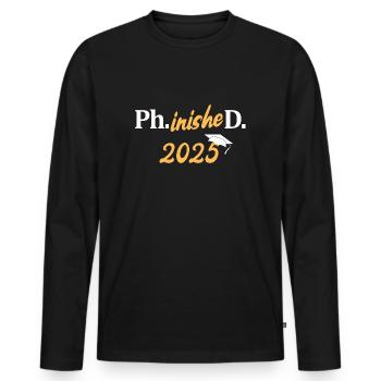 Doctorate 2025 PhD Doctorate Doctorate Gift - Men's Premium Organic Long Sleeve Shirt - black - Front - Nico (187cm)