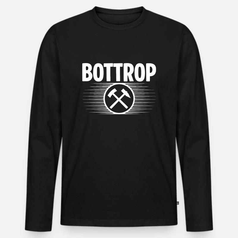 Bottrop Bergbau - Männer Premium Bio Langarmshirt - Schwarz