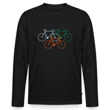 bike fahrrad fixie rad drahtesel - Männer Premium Bio Langarmshirt - Schwarz - Vorne - Nico (187cm)