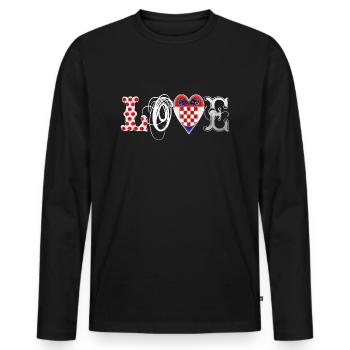 Love Croatia White - Men's Premium Organic Long Sleeve Shirt - black - Front - Nico (187cm)