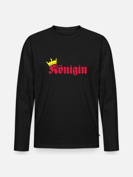 Königin - Männer Premium Bio Langarmshirt - Schwarz