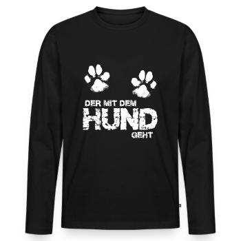 Le chien va 3 - T-shirt manches longues Premium bio Homme - noir - Devant - Nico (187cm)