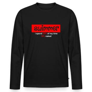 Nager - T-shirt manches longues Premium bio Homme - noir - Devant - Nico (187cm)