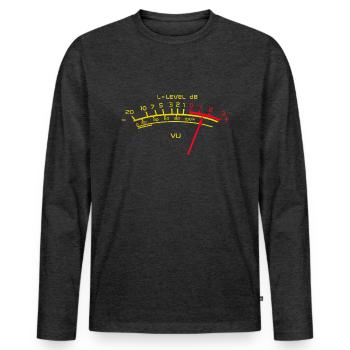 Niveau dB - T-shirt manches longues Premium bio Homme - anthracite chiné - Devant - Nico (187cm)
