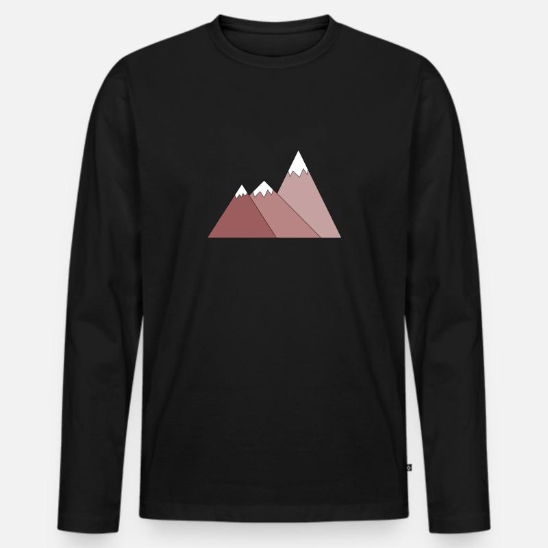 Berge - Männer Premium Bio Langarmshirt - Schwarz