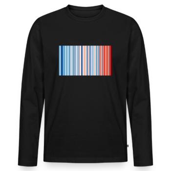 Klimastreifen für Deutschland 1881 bis 2020 - Männer Premium Bio Langarmshirt - Schwarz - Vorne - Nico (187cm)