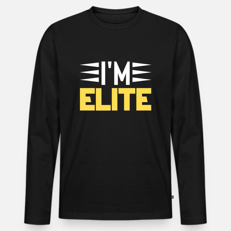 I´m Elite (gelb) - Männer Premium Bio Langarmshirt - Schwarz