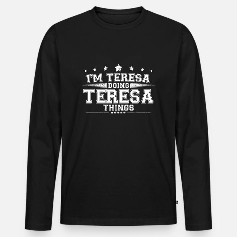Teresa - Männer Premium Bio Langarmshirt - Schwarz