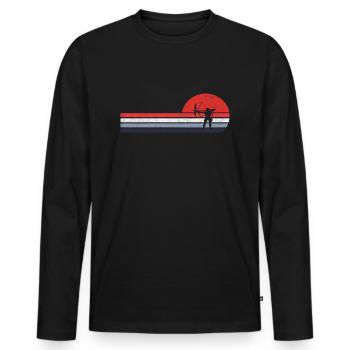 Archer Archer Retro Cadeau - T-shirt manches longues Premium bio Homme - noir - Devant - Nico (187cm)