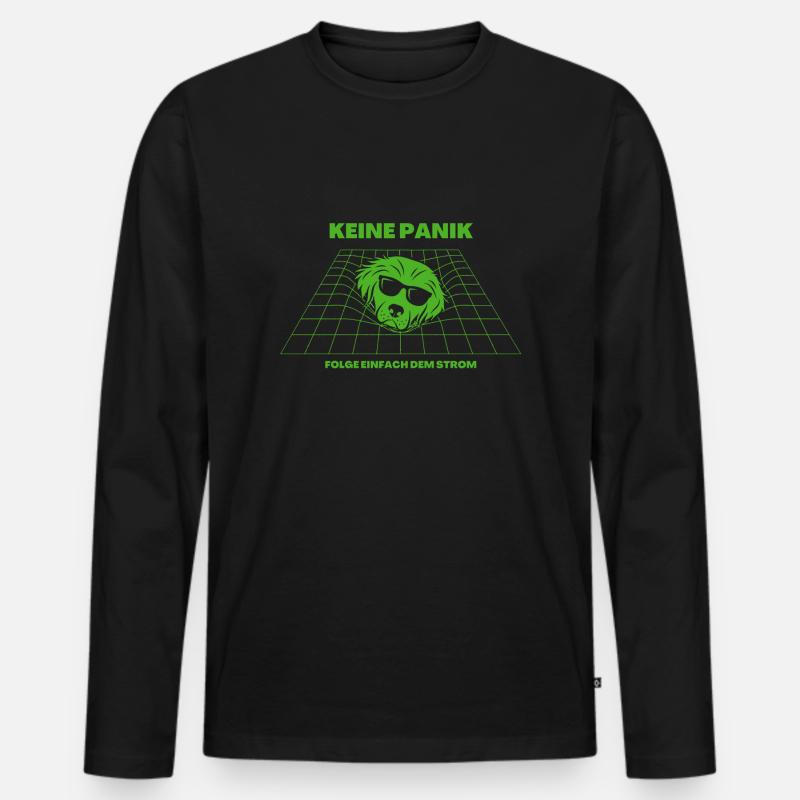keine panik - Männer Premium Bio Langarmshirt - Schwarz