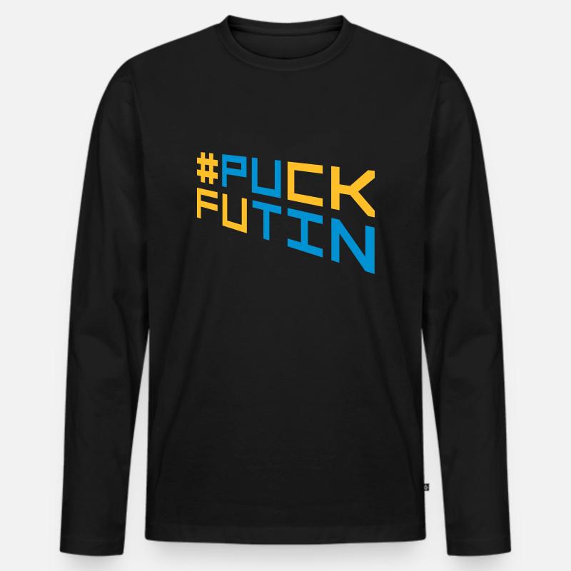 puck futin Logo Design - Männer Premium Bio Langarmshirt - Schwarz